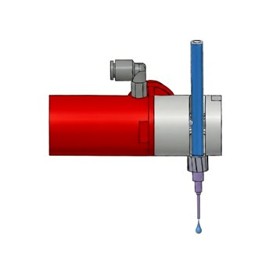 ADoST dispensing valve in open state — adhesive dispensing active